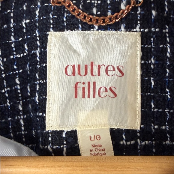 Autres Filles Dark Blue Textured Blazer Size Large - Picture 2 of 7